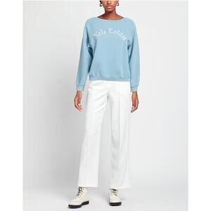 Nili Lotan $325 Printed Classic Crewneck Sweatshirt in Light Blue
